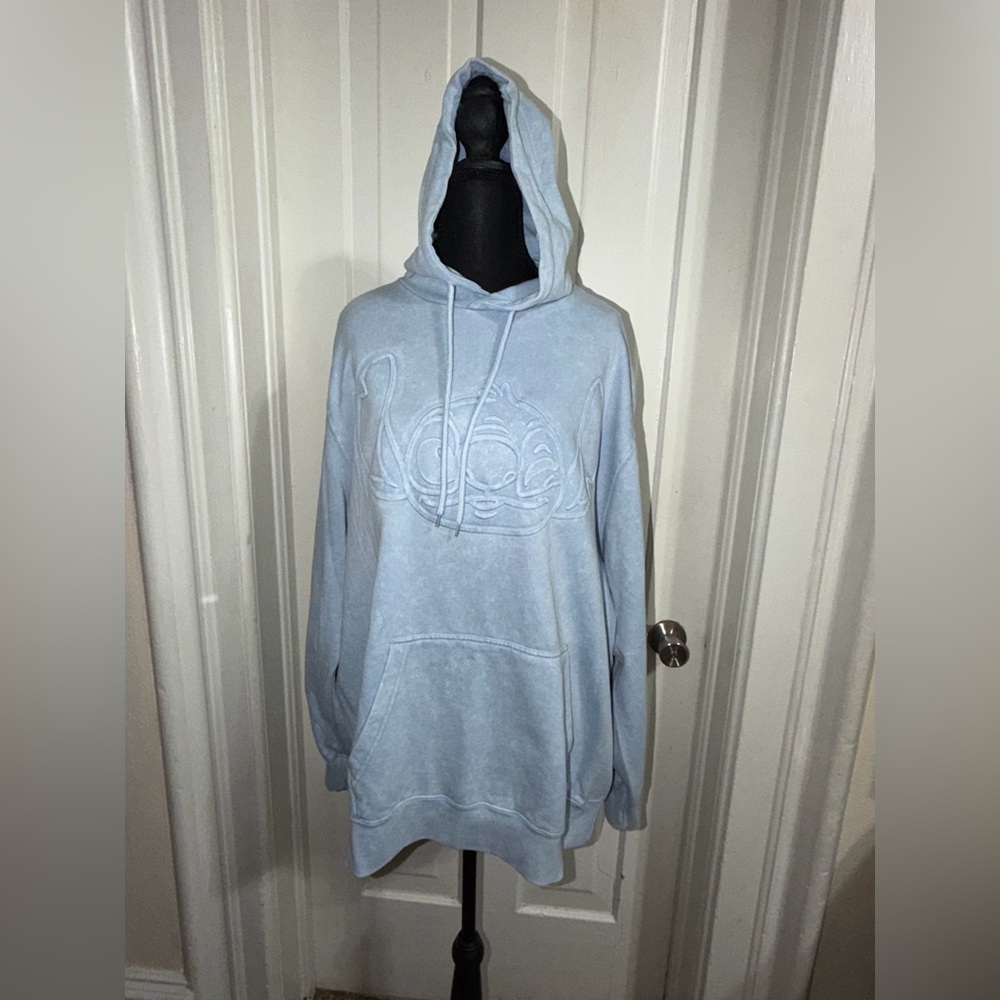 NWT Disney size large Stitch hoodie Light Blue Hoodie Sweater,‎ Lilo and stich